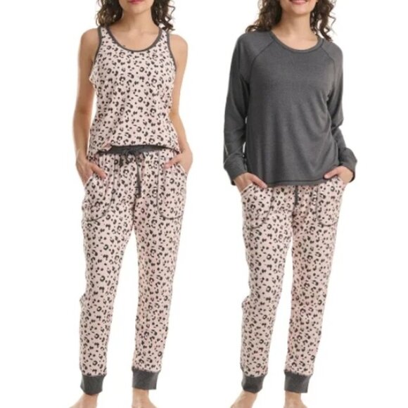 Live Love Lounge Womens Long Sleeve Tee Tank Top Jogger Lounge Set Multi Size XL - Picture 1 of 4